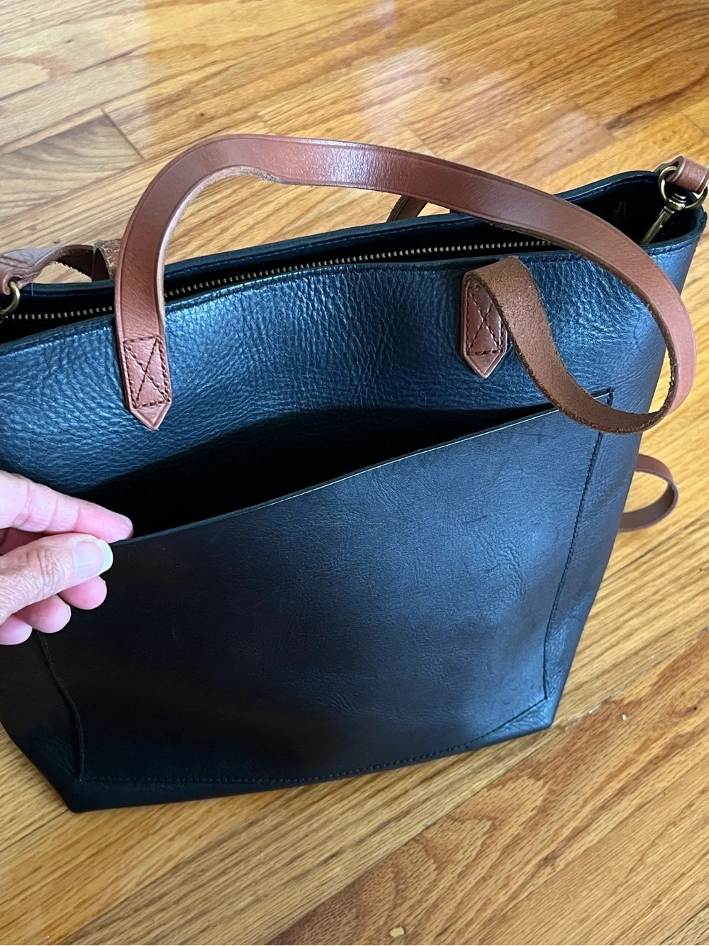 Madewell Leather Zip-Top Medium Transport Tote NWOT